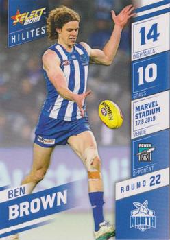 2019 Select AFL Hilites #SH22 Ben Brown Front
